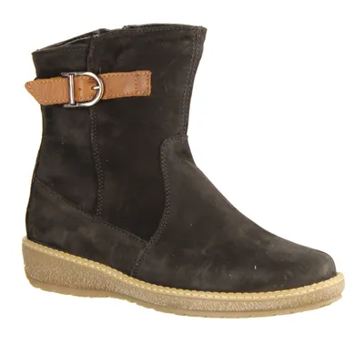 Produktbild von Stiefelette Waldläufer Hoja 533913-594, Damen, Schwarz/Cognac, Leder, NEU - Damenschuhe bequeme Stiefel-Stiefeletten, Schwarz, leder (denver houston), absatzh&oumlhe: 30 mm