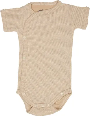 Produktbild von Lodger Romper Ciumbelle, adītas kokvilnas bodijs ar īsām piedurknēm, Ivory, 74 cm