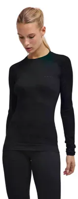 Image de T-shirt de sous-vêtement pour femmes FALKE, gamme Wool-Tech Light, col rond, manches longues, laine technique