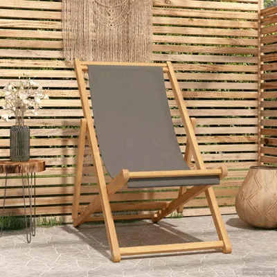 Produktbild von Möbel Liegestuhl Taupe Massivholz TeakGartenstühle - Gartenstühle c7171