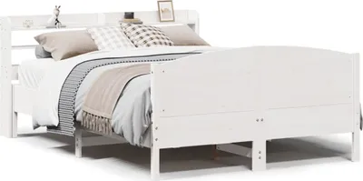 Produktbild von vidaXL Massivholzbett ohne Matratze Weiß 120x200 cm Kiefernholz