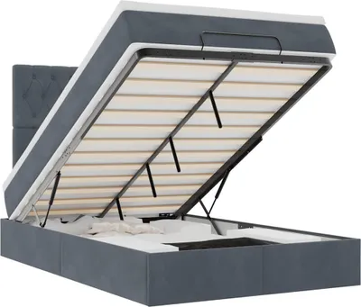 Obrázek produktu pro vidaXL Osmanská postel s matracemi tmavě šedá 120x200 cm sametová