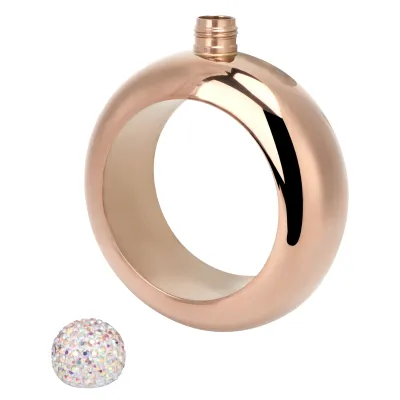 Zdjęcie produktu dla Bransoletka z dzbankiem na wino/alkohol ze stali nierdzewnej na nadgarstek z lejkiem na prezent na imprezę urodzinową w klubie BarBright Rose Gold