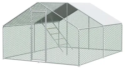 Obrázek produktu pro Venkovní kurník, vodotěsná krytina, kovová konstrukce, CQY – jak je znázorněno na obrázku, 3 x 4 x 2 m