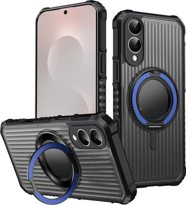 Produktbild von MagSafe Hülle für Samsung Galaxy S25 FE 5G 360 Ring Halter Kameraschutz Blau