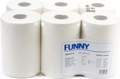 Produktbild von Handtuchrollen Funny Autocut - 21,3 cm Ø 15 cm - 2-lagig - hochweiß - 6 Rollen