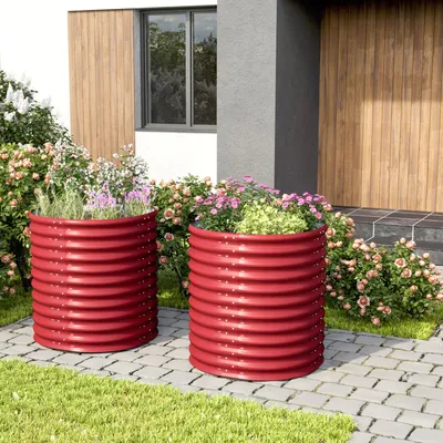 Produktbild von Vitavia Hochbeet "Terra 858" rubin rot 86 cm Modell "Rund"