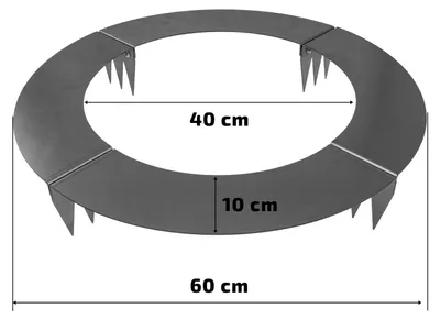 Immagine prodotto di Anello in acciaio corten, forma circolare, con bordo per falciatura, diametro esterno 60 cm, diametro interno 40 cm