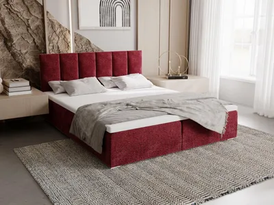 Obrázek produktu pro Čalouněná postel 140x200 ELSIE 4 s úložným prostorem - červená