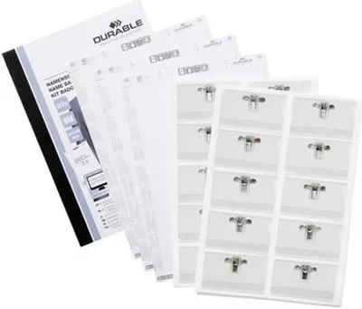 Produktbild von Namensschilder Set 54x90mm Kombiklemme Packung mit 6 Stück