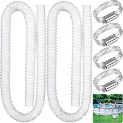 Produktbild von Schwimmbecken-Ente - 32mm, 2 Stücke, 150cm, mit 4 Metallklammern, für Sandfilterpumpe