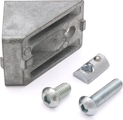 Produktbild von Winkelverbinder 45° 40 I-Typ Nut 8 inkl. Befestigungssatz