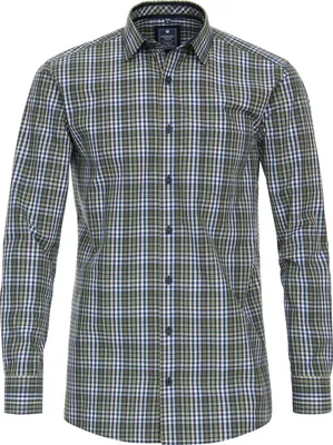 Produktbild von REDMOND Übergrößen Langarmhemd Grün kariert 3XL Comfort Fit