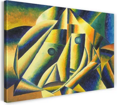 Produktbild von Leinwandbild (100x70cm): Kasimir Malewitsch - Kopf einer jungen Bäuerin, echter Holz-Keilrahmen inkl. Aufhänger, handgefertigt in Deutschland