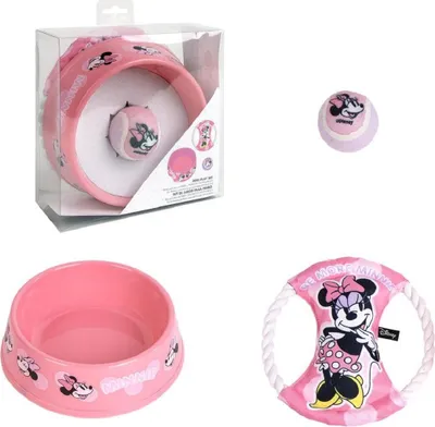 Produktbild von Disney Minnie Mouse Hunde-Set 3-teilig mit Napf, Spielzeug & Ball