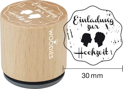 Produktbild von Woodies Stempel, , Einladung zur Hochzeit 2, ø 30 mm,