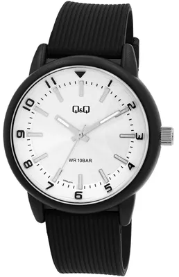 Produktbild von Q&Q Herrenuhr Silikonarmband 10 ATM Quarzwerk Gehäusedurchmesser 42 mm