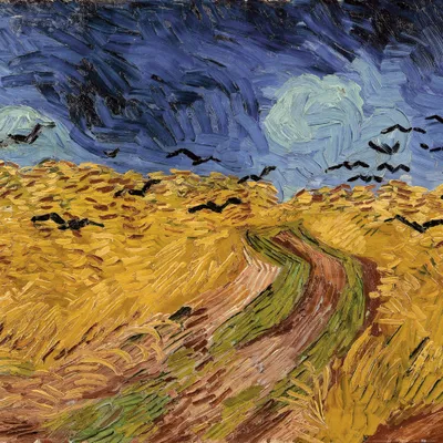 Obrázok produktu pre Vincent Van Gogh Art Print Obraz - Pšeničné pole s havranmi, 1890 (70 x 70 cm)