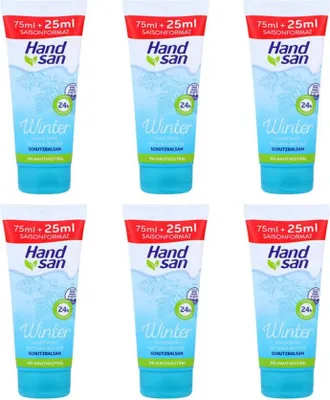 Produktbild von Handsan Winter Handcreme mit Shea- und Kakaobutter, Schutzbalsam, pH-hautneutral 6x100ml