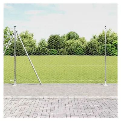 Produktbild von Zaunpfosten Silber 50 x 1,4 m (50 mm Maschenweite) Stahl Gartenzaun für Hundezaun, Weidezaun, Gartenzaun & Hühnerzaun, Gartennetz