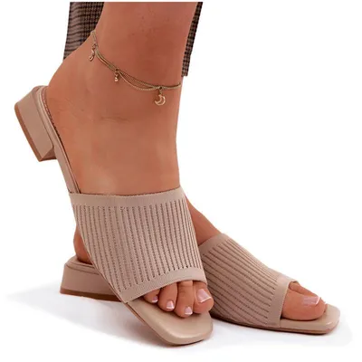 Produktbild von Material Damen Flache Sandalen Dunkel Beigefarben Belissea 40