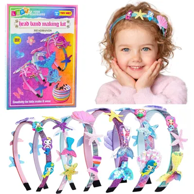 Imagen del producto de Kit creativo de bricolaje para hacer diademas de sirena con conchas marinas