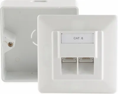 Zdjęcie produktu dla Puszka połączeniowa CAT6 2-krotna natynkowa i podtynkowa
