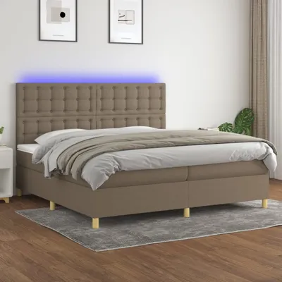 Produktbild von Maison Exclusive - Boxspringbett mit Matratze & LED Taupe 200x200 cm Stoff
