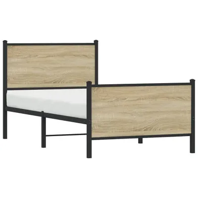 Produktbild von Metallbett ohne Matratze Sonoma-Eiche 90x190 cm