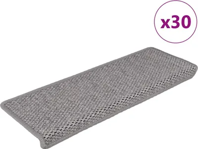 Produktbild von Stufenmatten Selbstklebend Sisal-Optik 30Stk. 65x21x4cm Silbern