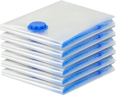 Produktbild von Famanu Vakuumverpackungsbeutel Set (6 Stück) - 100x80 cm, staubdicht, platzsparend