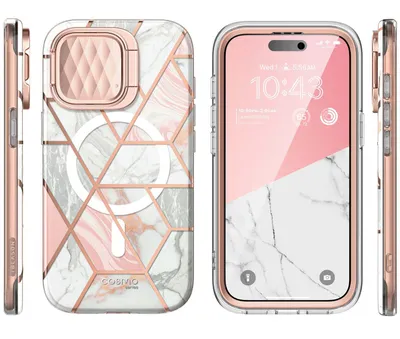 Produktbild von Supcase Cosmo Mag Etui Mit Magsafe Für Iphone 15 Pro Max - Rosa Marmor