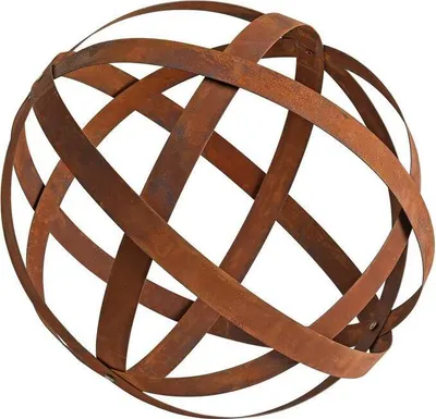 Produktbild von Gartenkugel Edelrost Dekokugel 40 cm Kugel Gartendeko Rost Metallband Eisen Deko