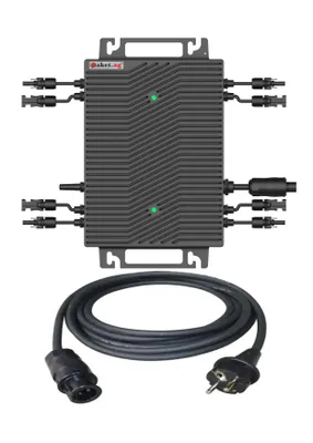Produktbild von Mini-Wechselrichter Paket.ag HSEU-2000D–2000 W für Balkonkraftwerke, WLAN, App-Steuerung, drosselbar, 5 m Schuko-Kabel