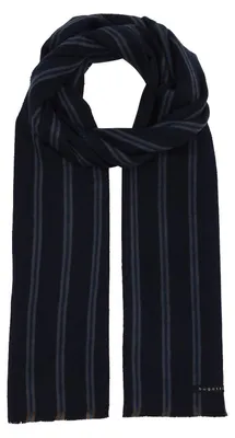 Productafbeelding van bugatti sjaal Striped Cashmink Scarf Navy donkerblauw
