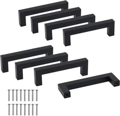Obrázek produktu pro Úchytka na kuchyňskou skříňku – nerezová ocel – 128 mm – černá – úchytka na kuchyňskou skříňku