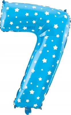 Image de Ballon numéro SEPT 7, bleu, 40 cm