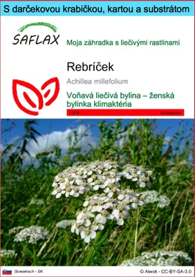 Obrázok produktu pre SAFLAX Darčeková sada - rebríček - Achillea millefolium - 200 Semená - S darčekovou krabičkou, prepravným štítkom, darčekovou kartou a pestovateľským médiom