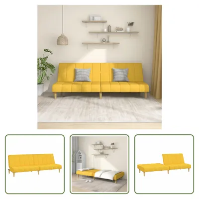Produktbild von The Living Store Schlafsofa 2-Sitzer Gelb Stoff