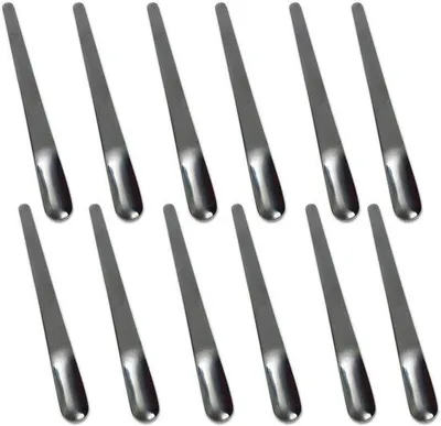 Produktbild von Unyqoos® 12er-Set schwarze Dessertlöffel aus rostfreiem Edelstahl, 12,2 x 1,5 cm – für Desserts, Kaffee & Cocktails, spülmaschinenfest
