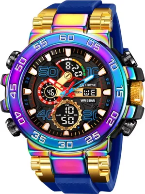 Zdjęcie produktu dla Zegarek STRYVE Felipe - Sportowy Niebieski z LED i Chronografem KP35300
