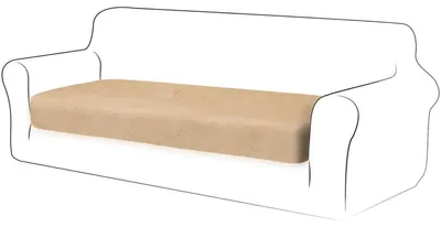 Productafbeelding van Kussenhoes, sofa kussen, beschermhoes, fluweel, stretch, warme sandkleur, geschikt voor een 3-persoonsbank