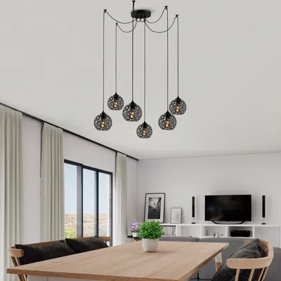 Produktbild von Opviq, Fellini- Fellini ABY, Schwarz, Kronleuchter, 137 x 137 cm, Metallkörper