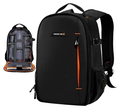 Produktbild von Kamerarucksack für Fotografen, kleiner multifunktionaler Fotorucksack, wasserdicht für SLR/DSLR-Kameras, Objektive und Zubehör
