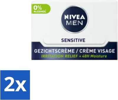Zdjęcie produktu dla NIVEA MEN Sensitive Krem na dzień do twarzy 50 ml - Value pack - 2 szt