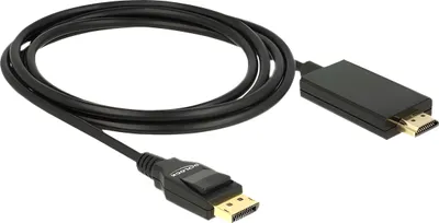 Image de DELOCK Câble Displayport DP -> HDMI mâle/mâle 4K 2.00m noir