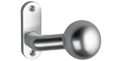 Produktbild von Dieckmann Rahmentür-Kugelknopf 388 fest auf Rosette M12-Gewinde Alu F1 natur asymetrisch - 1388000001