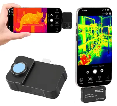 Produktbild von SucceBuy Wärmebildkamera für iOS & Android, 512x384 IR & 256x192 IR-Auflösung, Thermokamera mit Makro-Objektiv für Smartphones und Tablets mit USB-C, 25Hz Infrarotkamera für -20°C bis 550°C Inspektionen