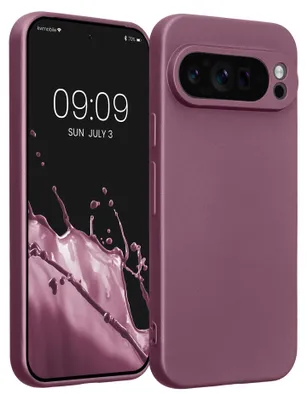 Produktbild von kwmobile Handyhülle für Google Pixel 9 Pro Hülle - weiche Silikon Case metallisch schimmernd - Schutzhülle Cover - Metallic Lavendel