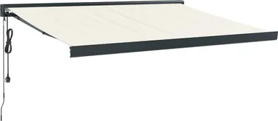 Image de vidaXL Marquise rétractable Crème 3,5x2,5 m Tissu et aluminium